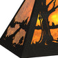 Meyda Lighting Elk at Lake 33" 6-Light Textured Black Island Pendant Light With Amber Mica Shade Glass