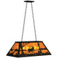 Meyda Lighting Elk at Lake 33" 6-Light Textured Black Island Pendant Light With Amber Mica Shade Glass