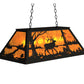 Meyda Lighting Elk at Lake 33" 6-Light Textured Black Island Pendant Light With Amber Mica Shade Glass