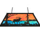 Meyda Lighting Elk at Lake 33" 6-Light Textured Black Island Pendant Light With Orange & Blue Green Art Shade Glass