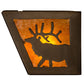 Meyda Lighting Elk at Lake 36" 6-Light Antique Copper Vanity Light With Amber Mica Shade Glass