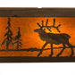 Meyda Lighting Elk at Lake 36" 6-Light Antique Copper Vanity Light With Amber Mica Shade Glass