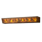 Meyda Lighting Elk at Lake 36" 6-Light Antique Copper Vanity Light With Amber Mica Shade Glass