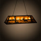 Meyda Lighting Elk at Lake 48" 6-Light Textured Island Pendant Light With Amber Mica Shade Glass
