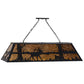 Meyda Lighting Elk at Lake 48" 6-Light Textured Island Pendant Light With Amber Mica Shade Glass
