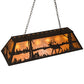 Meyda Lighting Elk at Lake 48" 6-Light Textured Island Pendant Light With Amber Mica Shade Glass