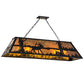Meyda Lighting Elk at Lake 48" 6-Light Textured Island Pendant Light With Amber Mica Shade Glass