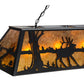 Meyda Lighting Elk at Lake 48" 6-Light Textured Island Pendant Light With Amber Mica Shade Glass