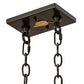 Meyda Lighting Elk at Lake 48" 6-Light Timeless Bronze Island Pendant Light With Beige Art Shade Glass