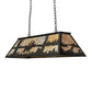 Meyda Lighting Elk at Lake 48" 6-Light Timeless Bronze Island Pendant Light With Beige Art Shade Glass
