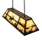 Meyda Lighting Elk at Lake 48" 6-Light Timeless Bronze Island Pendant Light With Beige Art Shade Glass