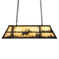 Meyda Lighting Elk at Lake 48" 6-Light Timeless Bronze Island Pendant Light With Beige Art Shade Glass