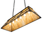 Meyda Lighting Elk at Lake 48" 6-Light Timeless Bronze Island Pendant Light With Beige Art Shade Glass