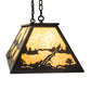 Meyda Lighting Elk at Lake 48" 6-Light Timeless Bronze Island Pendant Light With Beige Art Shade Glass