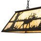 Meyda Lighting Elk at Lake 48" 6-Light Timeless Bronze Island Pendant Light With Beige Art Shade Glass