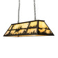 Meyda Lighting Elk at Lake 48" 6-Light Timeless Bronze Island Pendant Light With Beige Art Shade Glass