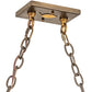 Meyda Lighting Elk at Lake 48" 9-Light Antique Copper Island Pendant Light With Orange & Blue Green Art Shade Glass