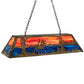 Meyda Lighting Elk at Lake 48" 9-Light Antique Copper Island Pendant Light With Orange & Blue Green Art Shade Glass