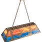 Meyda Lighting Elk at Lake 48" 9-Light Antique Copper Island Pendant Light With Orange & Blue Green Art Shade Glass