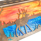 Meyda Lighting Elk at Lake 48" 9-Light Antique Copper Island Pendant Light With Orange & Blue Green Art Shade Glass