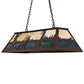 Meyda Lighting Elk at Lake 48" 9-Light Cafe Noir Island Pendant Light With Beige & Blue Green Ripple Art Shade Glass