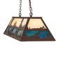 Meyda Lighting Elk at Lake 48" 9-Light Cafe Noir Island Pendant Light With Beige & Blue Green Ripple Art Shade Glass