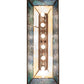 Meyda Lighting Elk at Lake 48" 9-Light Cafe Noir Island Pendant Light With Beige & Blue Green Ripple Art Shade Glass