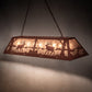 Meyda Lighting Elk at Lake 60" 9-Light Rust Island Pendant Light With Silver Mica Shade Glass