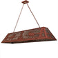 Meyda Lighting Elk at Lake 60" 9-Light Rust Island Pendant Light With Silver Mica Shade Glass
