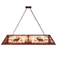 Meyda Lighting Elk at Lake 60" 9-Light Rust Island Pendant Light With Silver Mica Shade Glass