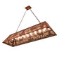 Meyda Lighting Elk at Lake 60" 9-Light Rust Island Pendant Light With Silver Mica Shade Glass