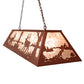 Meyda Lighting Elk at Lake 60" 9-Light Rust Island Pendant Light With Silver Mica Shade Glass