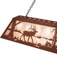 Meyda Lighting Elk at Lake 60" 9-Light Rust Island Pendant Light With Silver Mica Shade Glass