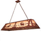 Meyda Lighting Elk at Lake 60" 9-Light Rust Island Pendant Light With Silver Mica Shade Glass