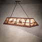 Meyda Lighting Elk at Lake 72" 11-Light Rust Island Pendant Light With Silver Mica Shade Glass