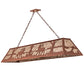 Meyda Lighting Elk at Lake 72" 11-Light Rust Island Pendant Light With Silver Mica Shade Glass