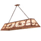 Meyda Lighting Elk at Lake 72" 11-Light Rust Island Pendant Light With Silver Mica Shade Glass