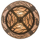 Meyda Lighting Elk on the Loose 16" 2-Light Antique Copper Flush Mount Light With Silver Mica Shade Glass