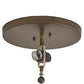 Meyda Lighting Elk on the Loose 16" 2-Light Antique Copper Flush Mount Light With Silver Mica Shade Glass