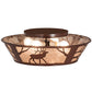 Meyda Lighting Elk on the Loose 22" 4-Light Rust Flush Mount Light With Silver Mica Shade Glass