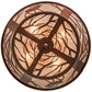 Meyda Lighting Elk on the Loose 22" 4-Light Rust Flush Mount Light With Silver Mica Shade Glass