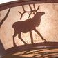 Meyda Lighting Elk on the Loose 22" 4-Light Rust Flush Mount Light With Silver Mica Shade Glass