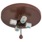 Meyda Lighting Elk on the Loose 22" 4-Light Rust Flush Mount Light With Silver Mica Shade Glass