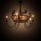 Meyda Lighting Elk on the Loose 34" 8-Light Antique Copper Chandelier With Silver Mica Shade Glass and Amber Faux Candlelight