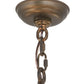 Meyda Lighting Elk on the Loose 34" 8-Light Antique Copper Chandelier With Silver Mica Shade Glass and Amber Faux Candlelight
