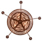 Meyda Lighting Elk on the Loose 35" 8-Light 5-Arm Rust Chandelier With Silver Mica Shade Glass