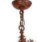 Meyda Lighting Elk on the Loose 35" 8-Light 5-Arm Rust Chandelier With Silver Mica Shade Glass
