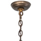 Meyda Lighting Elk on the Loose 35" 8-Light Antique Copper Chandelier With Silver Mica Glass & Aged Celadon Parchment Shade