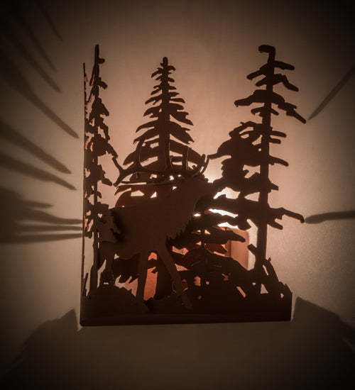 Meyda Lighting Elk through the Trees 11" Rust Wall Sconce