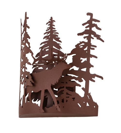 Meyda Lighting Elk through the Trees 11" Rust Wall Sconce